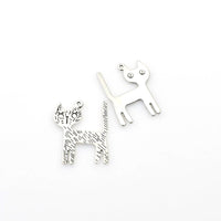 15PCS Surprised Cat Charms,Antique Silver Tone-RS131