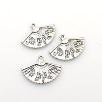 20PCS Fan Charms,Antique Silver Tone-RS615