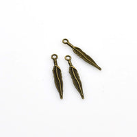 50PCS Slender Feather Charms,3 Colors Available-RS033