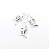 20PCS Fish Bone Charms,2 Colors Available Double Sided-RS659