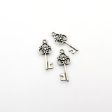 25PCS Key Charms,Antique Silver Tone Double Sided-RS488