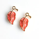 10PCS Enamel Leaf Charms 5 Colors Available-RS1020