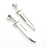 15PCS Sword Charms,Antique Silver Tone-RS769