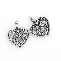 30PCS Love Heart Charms,Hollow in the middle,3 Colors Available-RS021