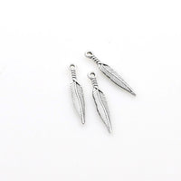 50PCS Slender Feather Charms,3 Colors Available-RS033