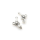 25PCS Gun Charms,Antique Silver Tone Double Sided-RS758