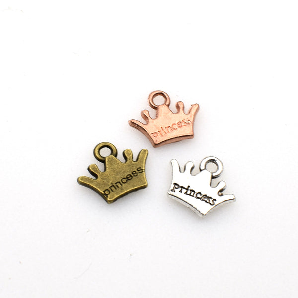 30PCS Crown Charms Double Sided 3 Colors Available-RS772