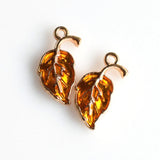 10PCS Enamel Leaf Charms 5 Colors Available-RS1020