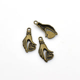 8PCS Love Hand Charms,Antique Bronze Tone-RS252