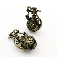 2PCS Hollow Vase Charms,Antique Bronze Tone 3D-RS1190