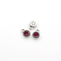 8PCS Round Star Diamond Charms 6 Colors Available-TS242