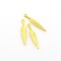 50PCS Slender Feather Charms,3 Colors Available-RS033