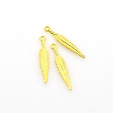 50PCS Slender Feather Charms,3 Colors Available-RS033