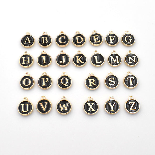 A set of letters,Double Sided Enamel Charms,8 Colors Available-RS1213