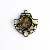 10PCS 12mm Round Cabochon Base Settings,2 Colors Available-B2147