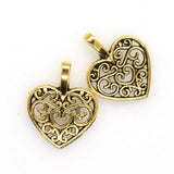 30PCS Love Heart Charms,Hollow in the middle,3 Colors Available-RS021