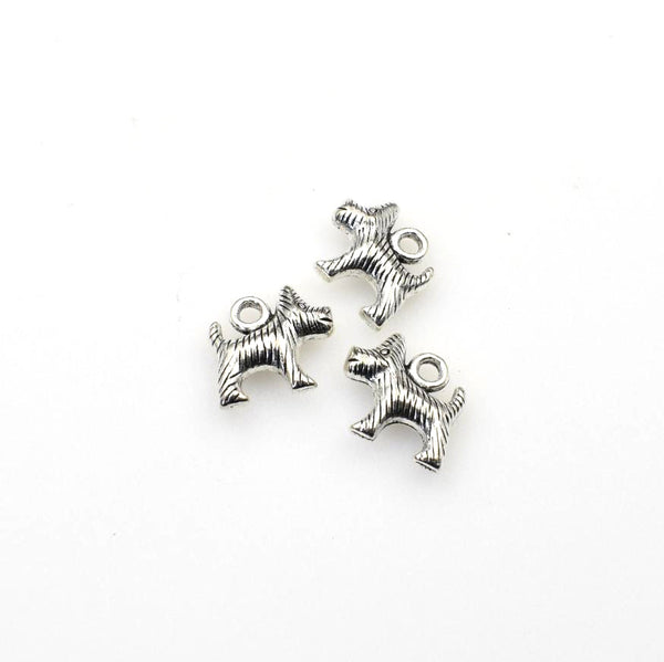 20PCS Little Dog Charms,Antique Silver Tone-RS924