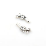 25PCS Gun Charms,Antique Silver Tone Double Sided-RS278