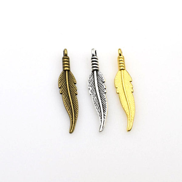 30PCS Feather Charms,3 Colors Available-RS893