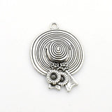 5PCS Big Lady Hat Charms,Antique Silver Tone,3D-RS1185