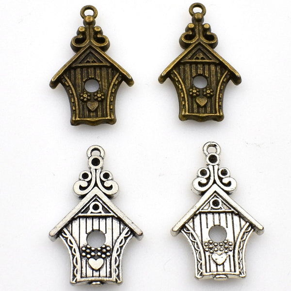 10PCS Small House Charms,2 Colors Available,Double Sided-RS317