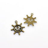 20PCS Rudder And Anchor Charms,Antique Bronze Tone-RS144