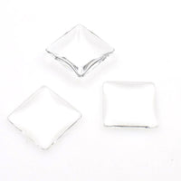 10PCS Square Transparent Glass Cabochons-B106