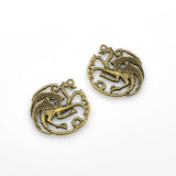 6PCS Dragon Charms,2 Colors Available Double Sided-RS136