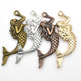 8PCS Big Mermaid Charms 4 Colors Available-RS339