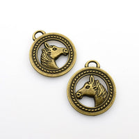 8PCS Horse Head Charms,2 Colors Available Double Sided-RS939