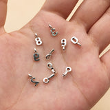 10PCS Number Charms 0-9,Antique Silver Tone-RS1202