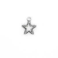 30PCS Star Charms,Antique Silver Tone Double Sided-RS398