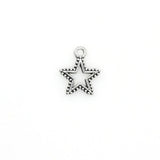 30PCS Star Charms,Antique Silver Tone Double Sided-RS398