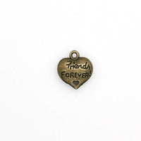 15PCS Bronze Heart Charms,Friends Forever-RS231