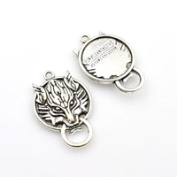 4PCS Wolf Head Charms,2 Colors Available-RS669