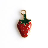 10PCS Enamel Strawberry Charms-RS945