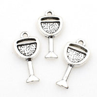 40PCS Wineglass Charms,Antique Silver Tone-RS1109