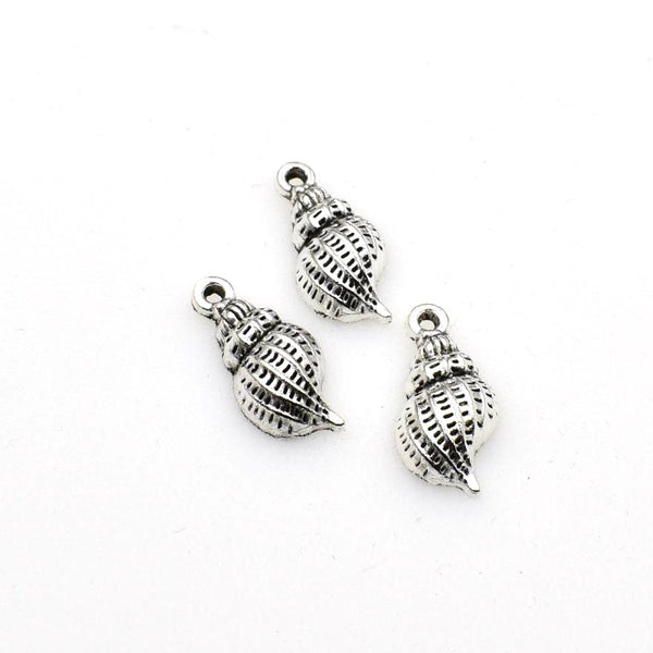 40PCS Conch Charms,Antique Silver Tone 3D-RS220