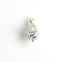 2PCS Drop Cage Pendants,Bright Silver-TS023