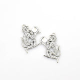 8PCS Monkey Charms,Antique Silver Tone Double Sided-RS470