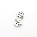 25PCS Nurse Hat Charms,Antique Silver Tone Double Sided-RS581