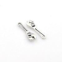 30PCS Wrench Charms,Antique Silver Tone Double Sided-RS414