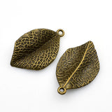 10PCS Leaf Charms,2 Colors Available 3D-RS053