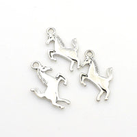 10PCS Horse Charms,Antique Silver Tone Double Sided-RS1229