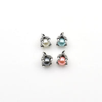 6PCS Silver Paw With Pearls 4 Colors Available-RS1197