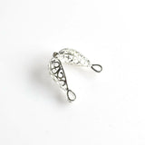 2PCS Drop Cage Pendants,Bright Silver-TS023