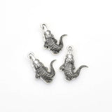 20PCS Crocodile Charms,Antique Silver Tone 3D-RS675