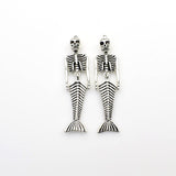 2PCS Mermaid Skeleton Charms Antique Silver Tone-RS1193