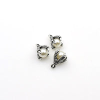 6PCS Silver Paw With Pearls 4 Colors Available-RS1197