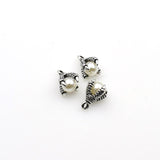 6PCS Silver Paw With Pearls 4 Colors Available-RS1197